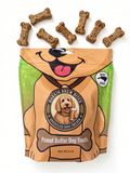 Peanut butter dog treats by Barkin Brew Bites — upcycled brewery grain, 8 oz bag