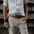 Leather Workman Belt by The Local Branch — 1 1/2" top grain leather, antique brass buckle (3)