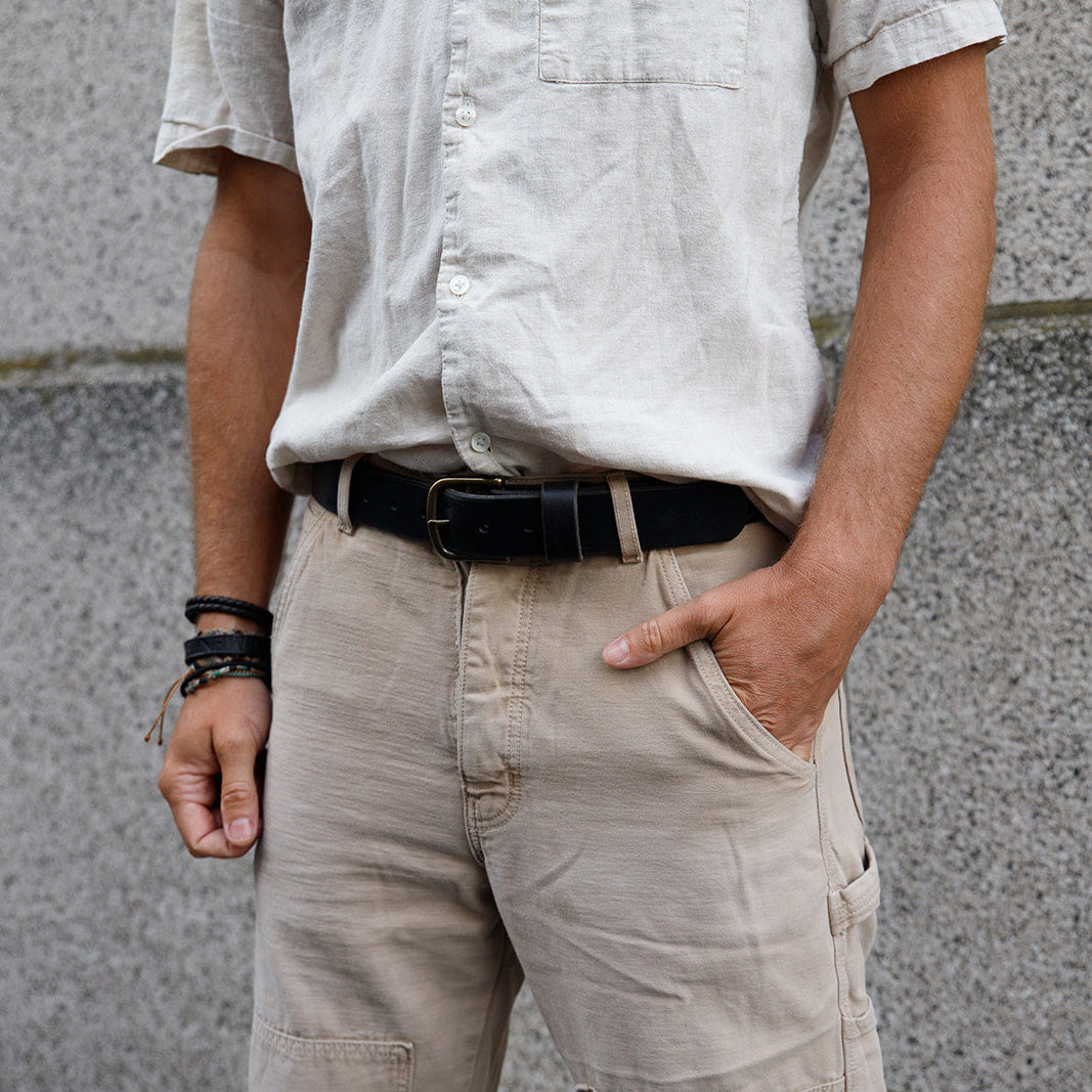 Leather Workman Belt by The Local Branch — 1 1/2" top grain leather, antique brass buckle (9)