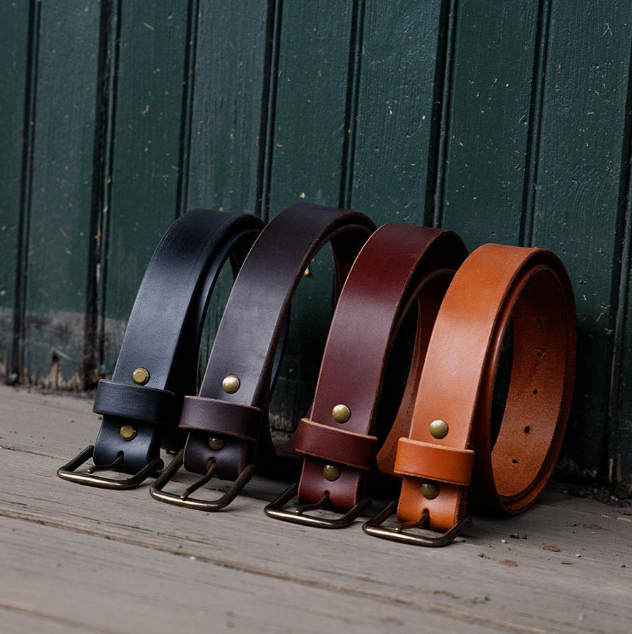 Leather Workman Belt by The Local Branch — 1 1/2" top grain leather, antique brass buckle (8)