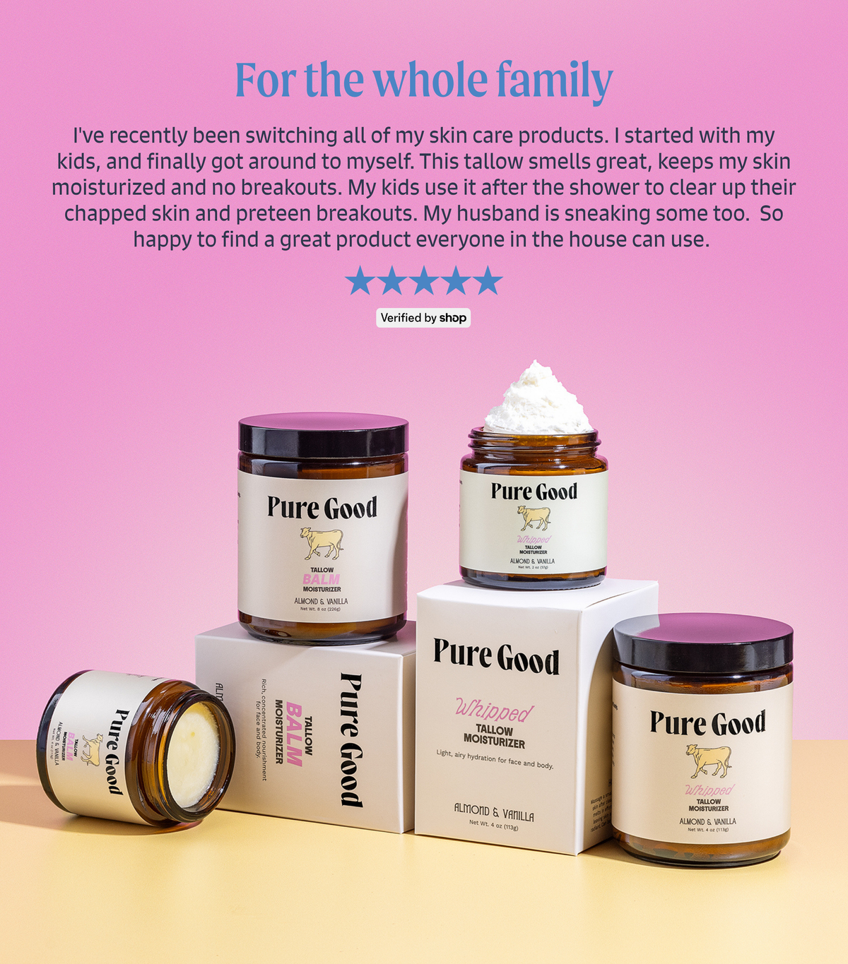 Almond & Vanilla Tallow Balm by Pure Good LLC — small-batch balm