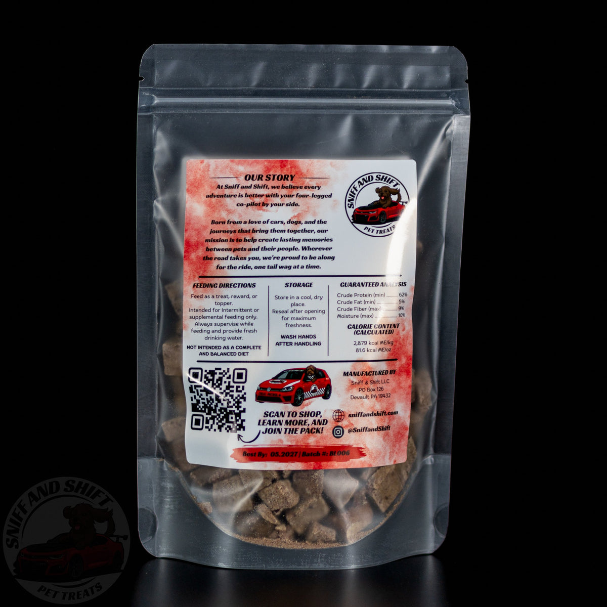 Freeze-dried beef liver dog treats by Sniff and Shift — single ingredient (2)