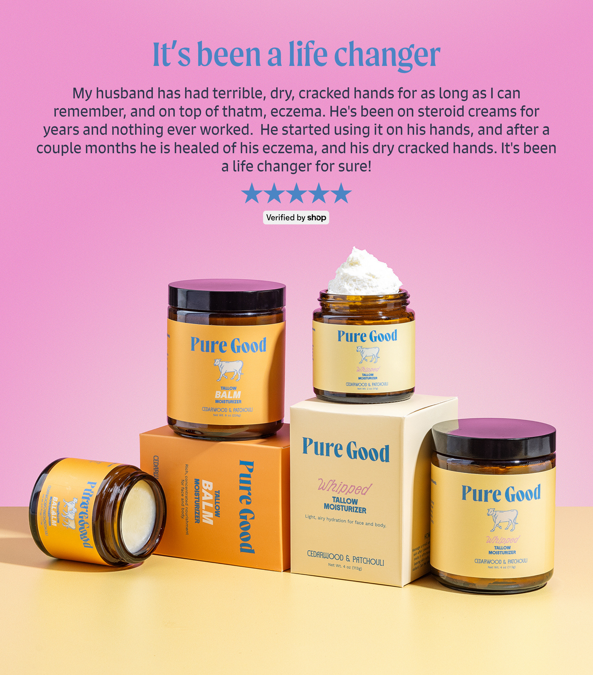 Cedarwood & Patchouli Whipped Tallow by Pure Good LLC - grass-fed tallow balm with cedarwood, patchouli, bergamot and orange