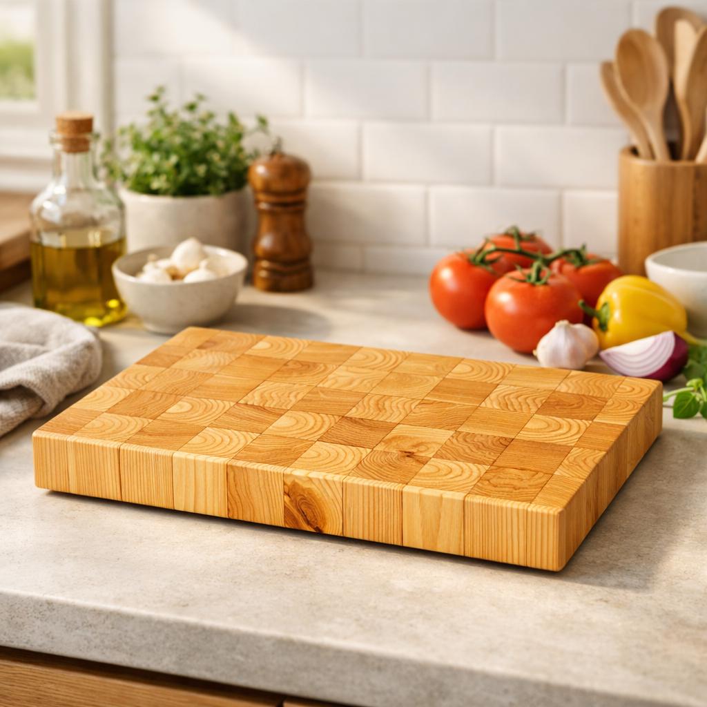 Southern Yellow Pine end-grain butcher block by Harzo — checker pattern, 1 3/4" thick (2)